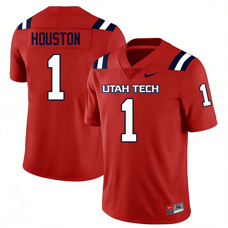 Utah Tech Trailblazers #1 Justin Houston College Football Jerseys,Uniforms Stitched-Red